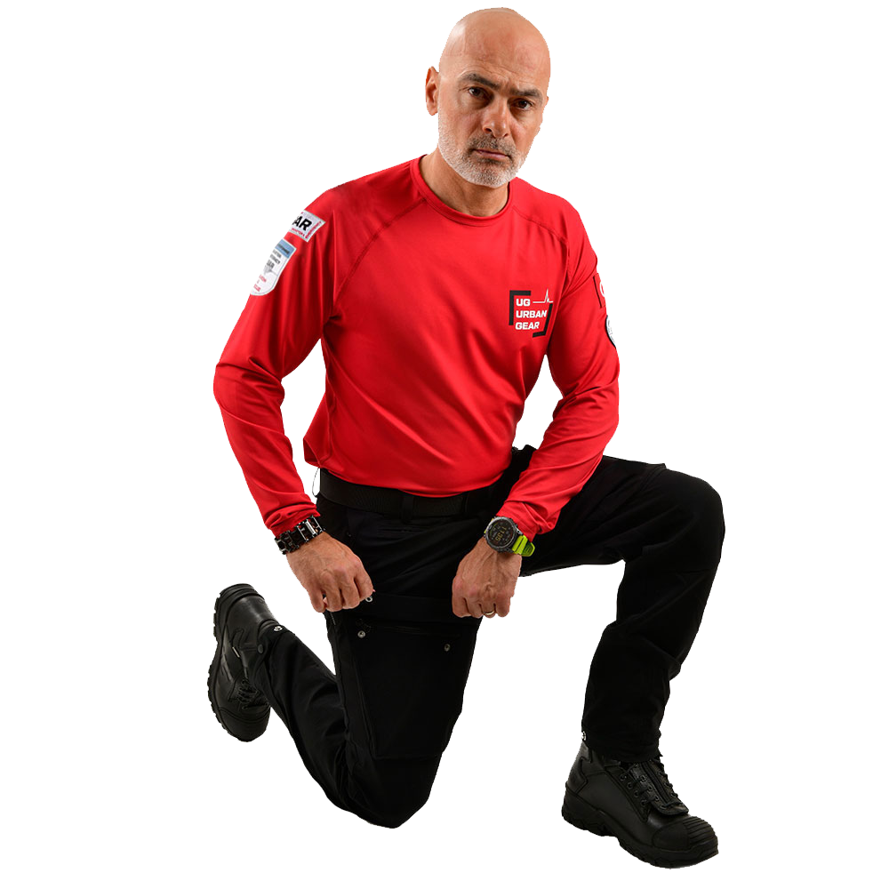 Cyclone Uzun Kollu Operasyonel Tişört - Kırmızı