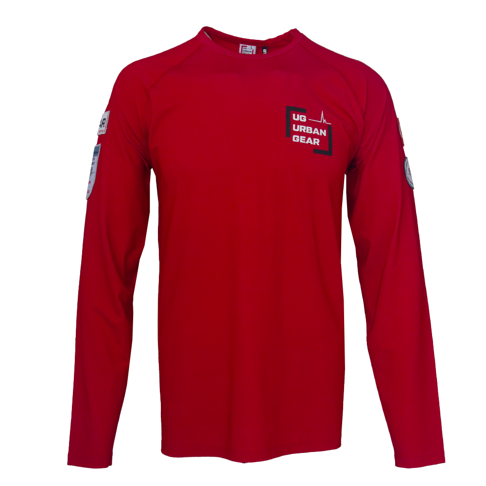 Cyclone Uzun Kollu Operasyonel Tişört - Kırmızı