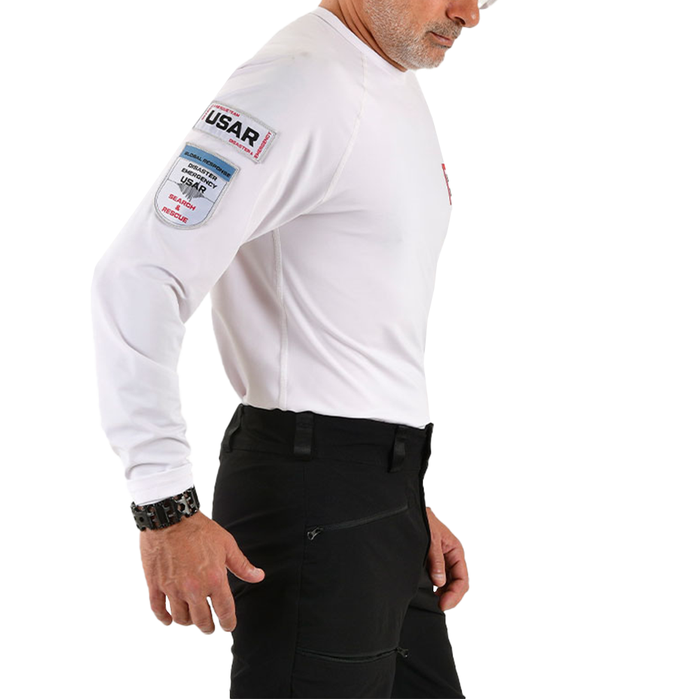 Cyclone Uzun Kollu Operasyonel Tişört -Beyaz